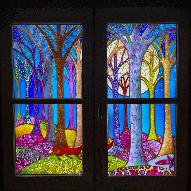 Window Film Stained Glass Films Frosted Privacy Static Cling Sticker Rabbit For Bathroom Cabinet Door Home Decor Skylight Covers