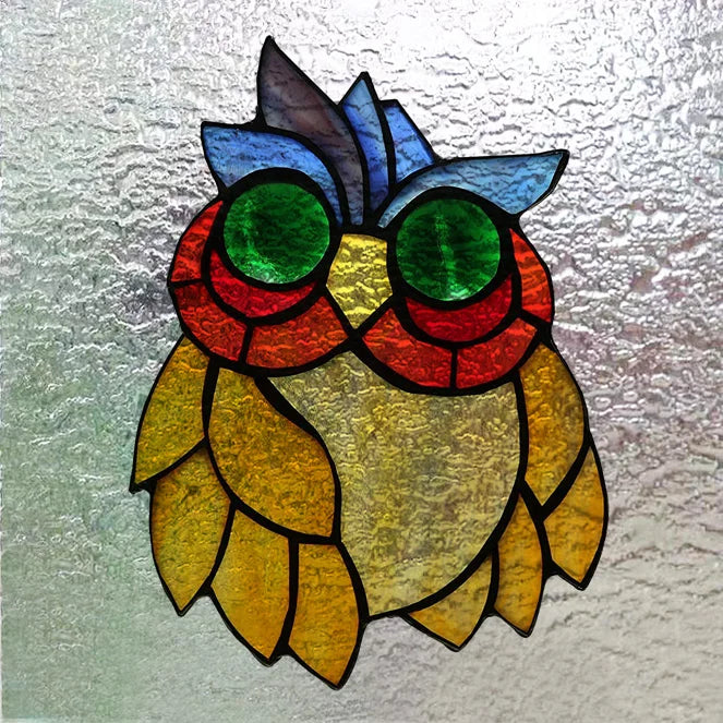 Customized Tiffany Style 3D Stained Glass Window Film,Static Cling Door Sticker,Privacy Frosted Window Decal for Glass Home