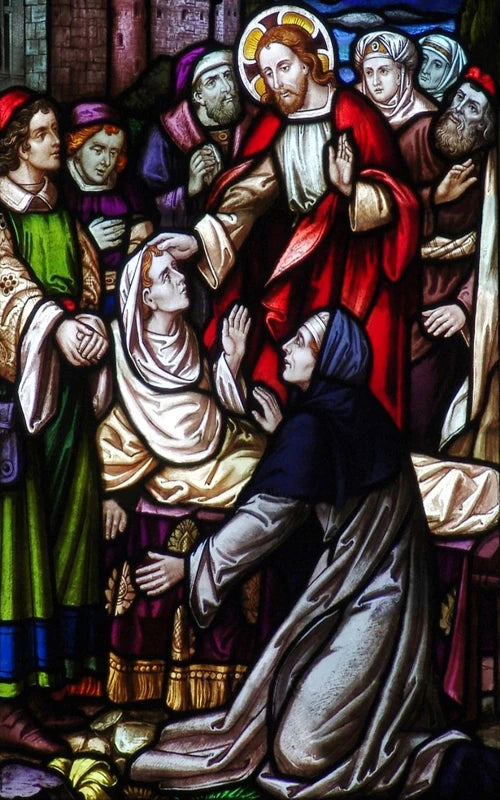 Frosted Stained Glass Window Film, Customized Jesus Virgin Mary Church Picture,Static Cling Door Stickers for Home Office