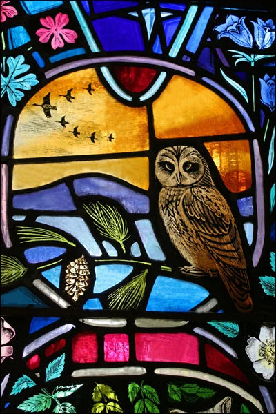 Custom Size Stained Glass Window Film Decorative Frosted Privacy Sticker Non Adhesive Static Cling Removable Retro Village Life