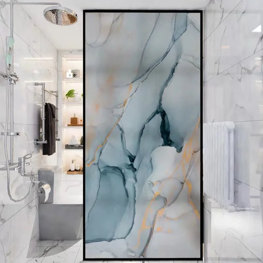 Colorful Texture Print Painting  Window Film Glass Films Home Decor Rock marble Poster for Bathroom Kitchen Sliding Door