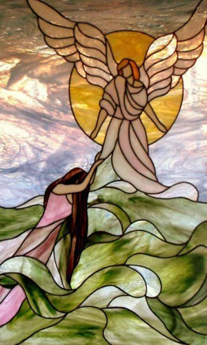 Custom Size Stained Glass Window Film, Static Cling Mermaid /Angel/Jesus Picture For Kitchen Bathroom Bedroom Glass Home Decor