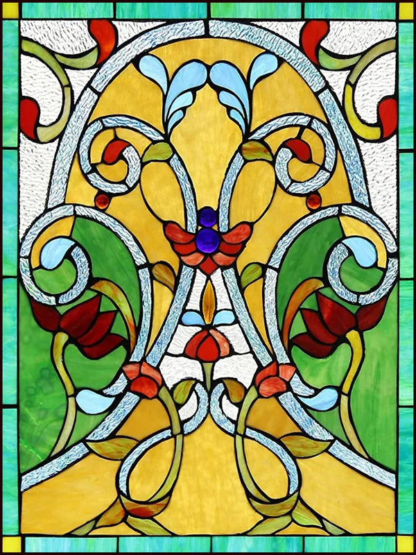 Window Film Frosted Stained Glass Films Customized Victorian-style Static Cling Sticker Kitchen Bathroom Substitute for Curtains