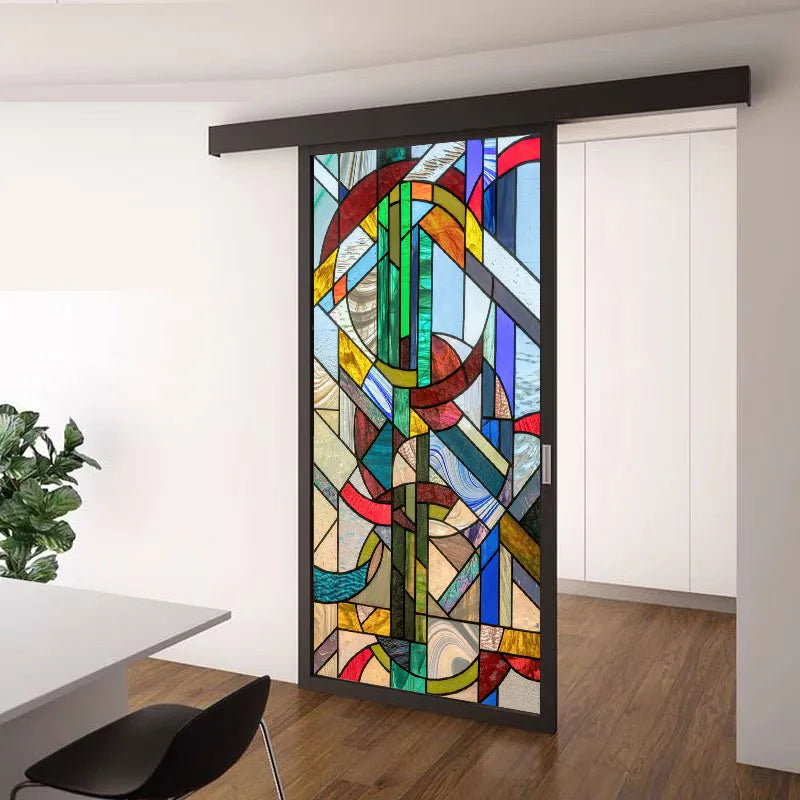 Window Films Stained Glass Films Static Cling Frosted Opaque Church Home Decor Door Sticker Window Treatment Privacy Custom Size