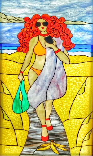 Custom Size Stained Glass Window Film, Static Cling Mermaid /Angel/Jesus Picture For Kitchen Bathroom Bedroom Glass Home Decor