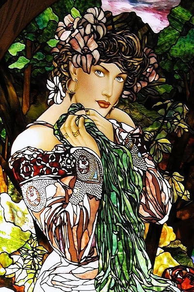 Custom Size Stained Glass Window Film, Church Sticker, Girl Angel Painting, Kitchen, Bathroom, Bedroom, Door, Home Decor