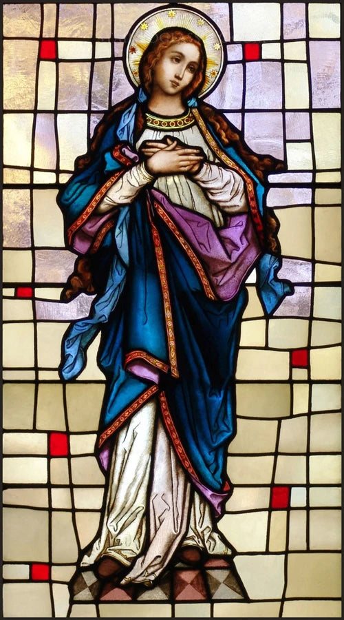 Window Film Frosted Stained Glass Films,Customized Jesus Virgin Mary Church Picture,Home Decor Static Cling Door Stickers