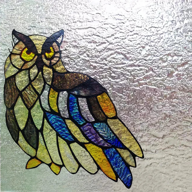 Customized Tiffany Style 3D Stained Glass Window Film,Static Cling Door Sticker,Privacy Frosted Window Decal for Glass Home