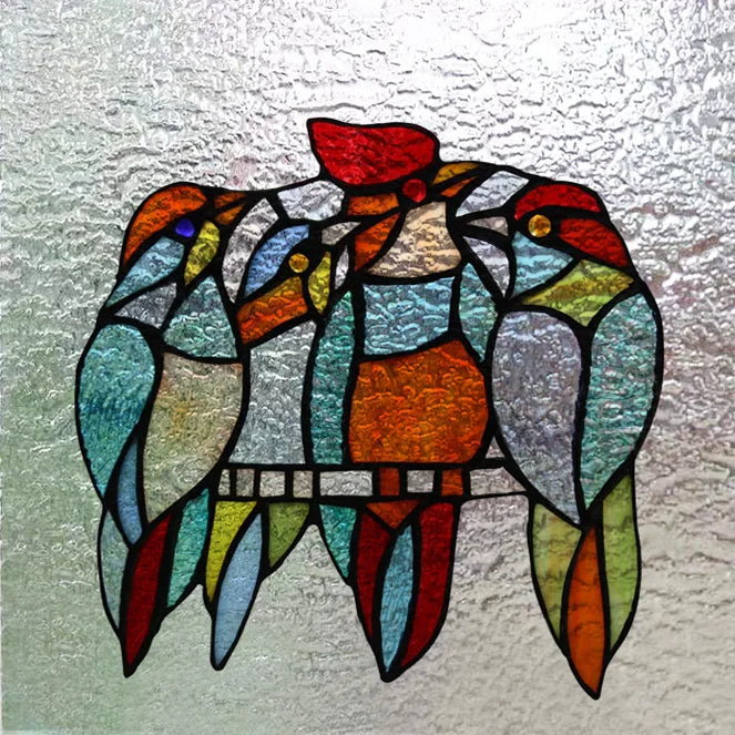 Customized Tiffany Style 3D Stained Glass Window Film,Static Cling Door Sticker,Privacy Frosted Window Decal for Glass Home