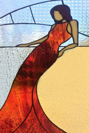 Frosted Stained Glass Window Film, Custom Size, Static Cling, People Girls Angel Sticker, Room, Kitchen, Office, Home Decor