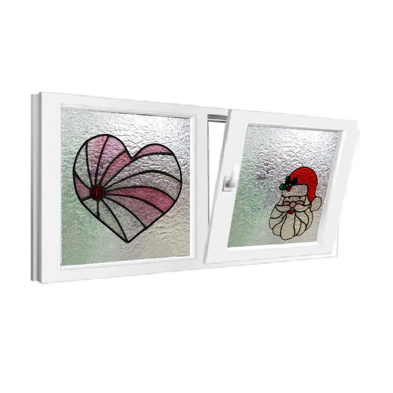 Customized Tiffany Style 3D Stained Glass Window Film,Static Cling Door Sticker,Privacy Frosted Window Decal for Glass Home