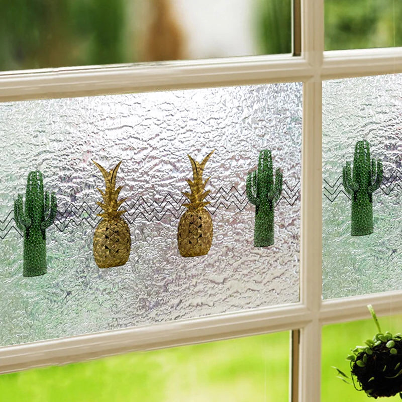 Customized size Windows Glass Films Stained Glass Door Stickers Frosted/3D Etched Flower Birds for Kitchen Office Bathroom