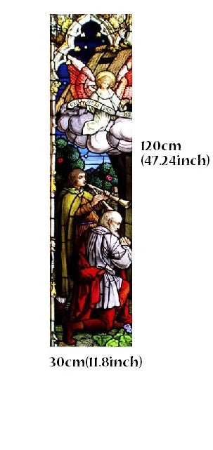 Custom Size Stained Glass Window Film, Jesus Virgin Mary,Frosted Foil Stickers for Sliding Door, Frendch Windows,Church Poster