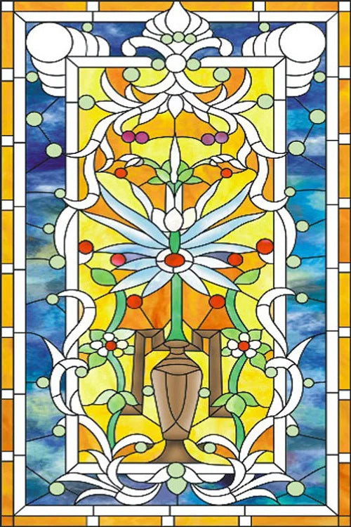 Window Film Frosted Stained Glass Films,Customized Church Home Foil Door Stickers Satic Cling For Bathroom Kitchen Door Skylight