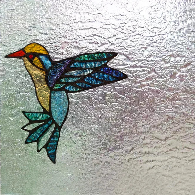 Customized Tiffany Style 3D Stained Glass Window Film,Static Cling Door Sticker,Privacy Frosted Window Decal for Glass Home