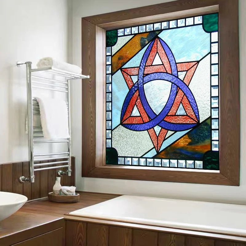 Window Film Frosted Stained Glass Films European Static Cling Privacy Films Door Sticker Kitchen Office Home Decor Customized