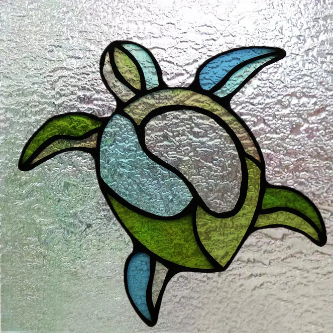 Customized Tiffany Style 3D Stained Glass Window Film,Static Cling Door Sticker,Privacy Frosted Window Decal for Glass Home