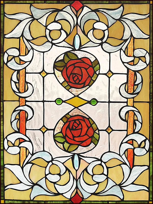 Window Film Frosted Stained Glass Films Customized Victorian-style Static Cling Sticker Kitchen Bathroom Substitute for Curtains