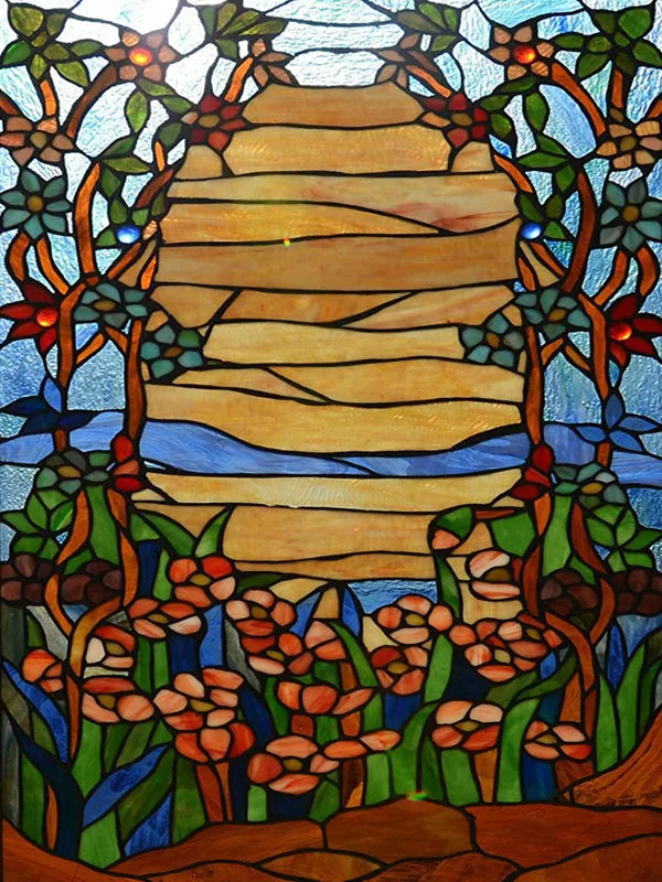 Frosted Stained Glass Films,Customized, Multicolored Static Cling,Privacy Protection, Reusable, Removable, Home-Decor