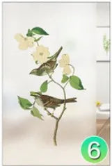 Custom Glass Films Window Film Electrostatic Frosted Flower Bird Glass Stickers For Kitchen Bathroom Bedroom Office Home Decor