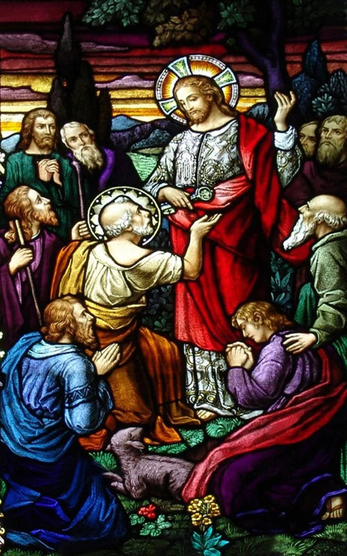 Frosted Stained Glass Window Film, Customized Jesus Virgin Mary Church Picture,Static Cling Door Stickers for Home Office