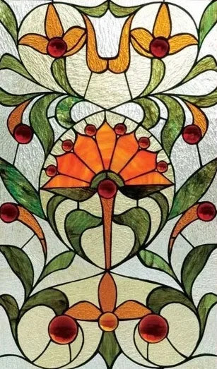 Custom Size Stained Glass Window Film, Frosted Privacy Film, Static Cling, Removable Sticker, Kitchen, Bathroom, Home Decor