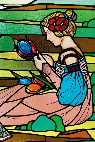 Custom Size Stained Glass Window Film, Church Sticker, Girl Angel Painting, Kitchen, Bathroom, Bedroom, Door, Home Decor