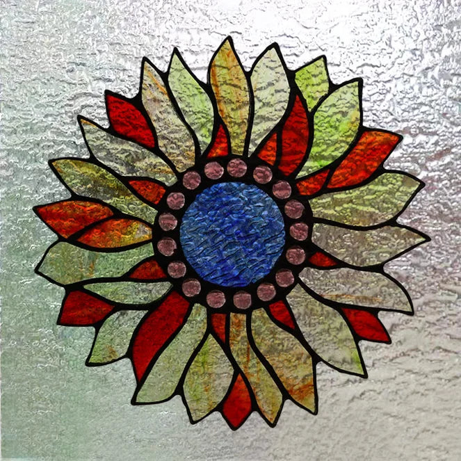 Customized Tiffany Style 3D Stained Glass Window Film,Static Cling Door Sticker,Privacy Frosted Window Decal for Glass Home