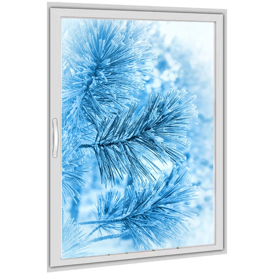 Custom Size Frosted Window Film Privacy Sticker Window Stickers Stained Glass Opaque Static Cling Snow in Winter-Cool in Summer