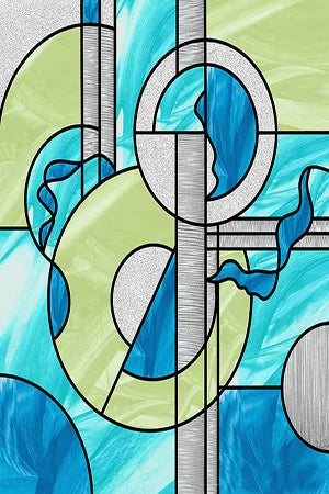 Frosted Stained Glass Window Film, Custom Size Privacy Static Cling, Prairie Style for Kitchen, Bathroom, Office, Skylight