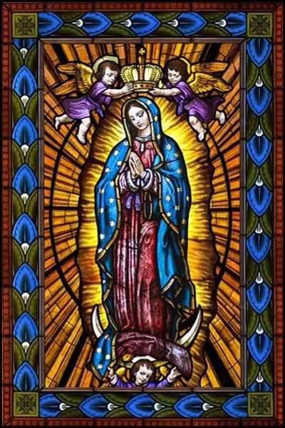 Custom size Stained Glass Window Film European Retro Church Painted Frosted Static Cling Angels Christian Art Virgin Mary