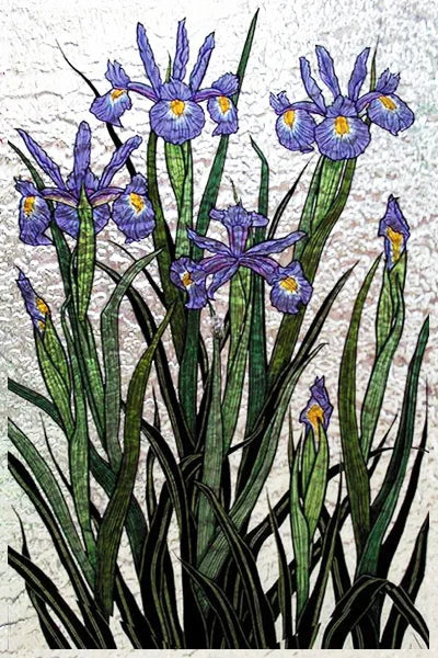 Stained Glass Window Film 3D Frosted Privacy Static Cling Door Stickers Plant Florl Custom Size  For Bathroom Office Home Decor