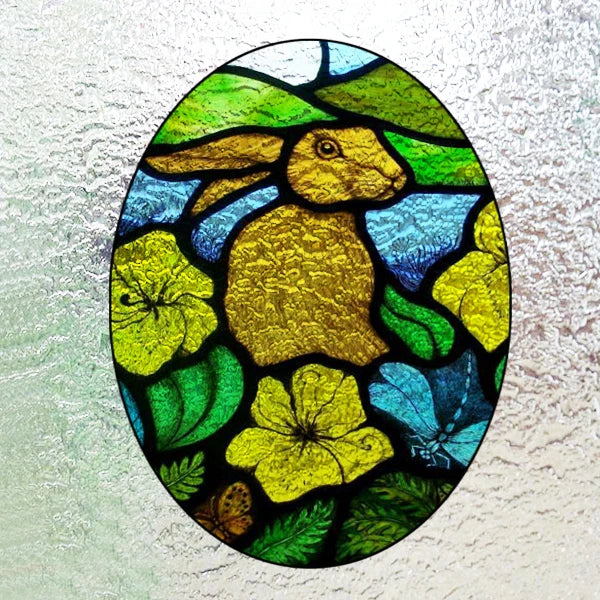 Custom 3D Frosted Stained Glass Window Film, Static Cling,Retro Church Jesus Birds Cat Home Decor Stickers Rose Window Treatment