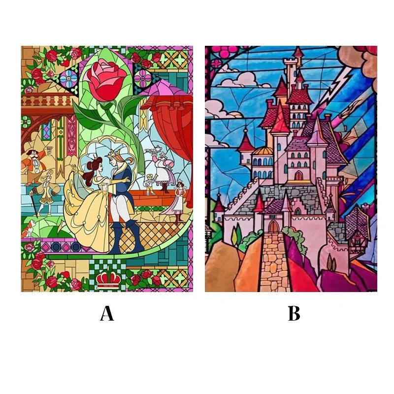 Stained Glass Wndow Film Frosted Glass Sticker Forest Custom Size Princess Prince For Kids Room Door Light Box Poster Home Decor