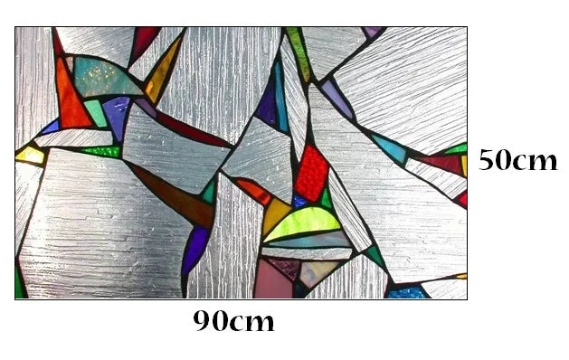 Custom Size Stained Glass Window Film, Gothic Church, Tree, Flower, Bird Sticker for Kitchen, Bathroom, Sliding Door, Home Decor