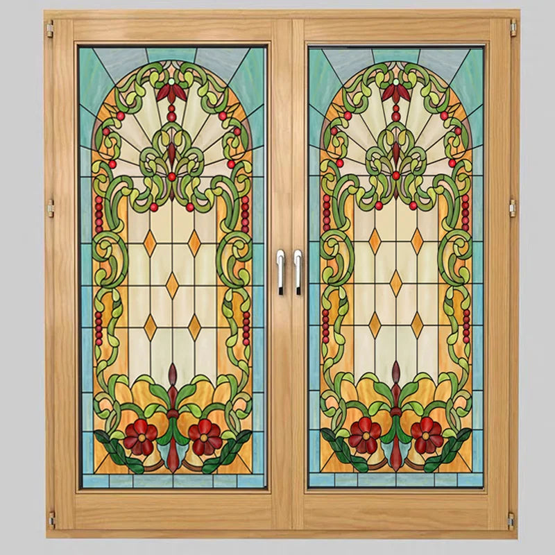 Customized Size Stained Glass Film Window Films Static Cling Frosted Church Sticker Bathroom Kitchen Cupboard Door Home Decor