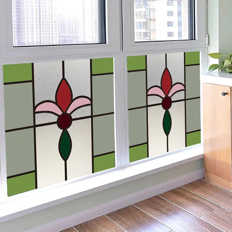 Custom size Window Film Stained Glass Films Frosted Privacy Film Static Cling Removable Sticker Bedroom Kitchen Bathroom Decor