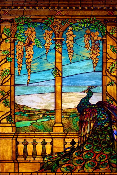 Customized Stained Glass Film Window Films Static Cling Frosted Sticker Tiffany-Style Poster Home Decor Church Peacock Birds
