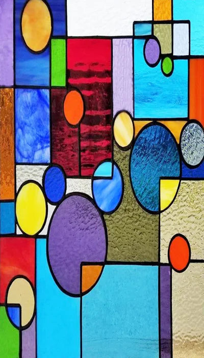 Custom Size Window Film, Stained Glass Stickers, Static Cling, 3D Print Rainbow Mosaic for Window Door, Home Decor