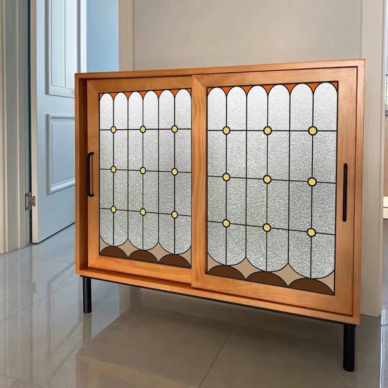 Custom Size Stained Glass Window Film Glue Free Frosted Glass Film Window Grille Bathroom Balcony Kitchen Window Privacy Film