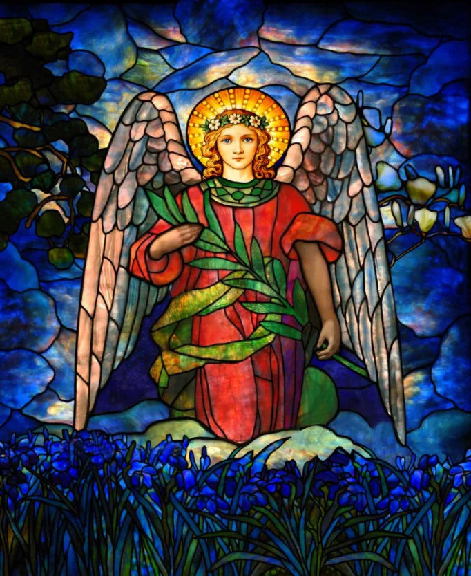 Custom size Stained Glass Window Film European Retro Church Painted Frosted Static Cling Angels Christian Art Virgin Mary