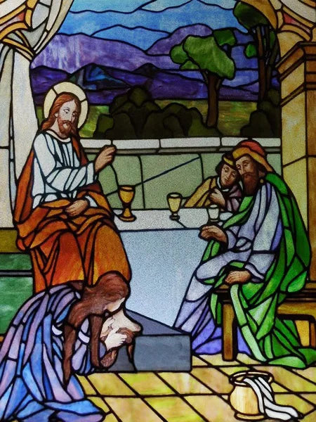 Custom Size Stained Glass Window Film Church style Jesus Angel Picture Sticker Frosted Static Cling Home Church Office Decor