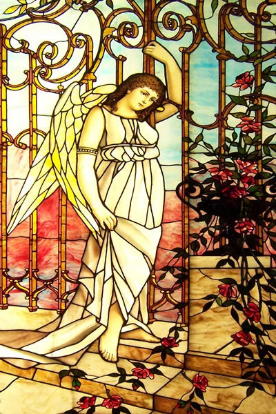 Custom Size Stained Glass Window Film, Church Sticker, Girl Angel Painting, Kitchen, Bathroom, Bedroom, Door, Home Decor