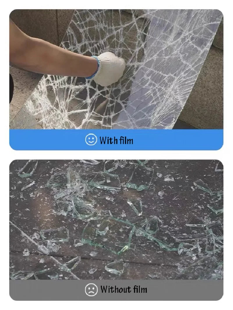 4mil Clear Window Film Security and Safety Film UV Blocking Adhesive Shatterproof Film for Window Glass Window Tint Vinyl