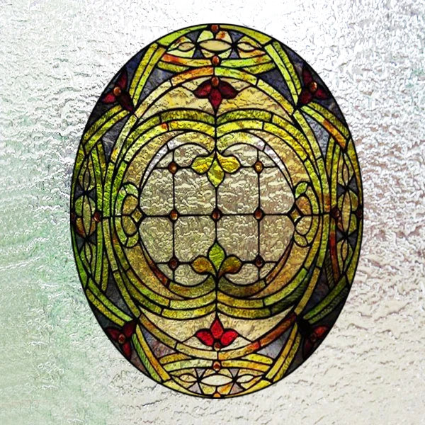 Custom 3D Frosted Stained Glass Window Film, Static Cling,Retro Church Jesus Birds Cat Home Decor Stickers Rose Window Treatment