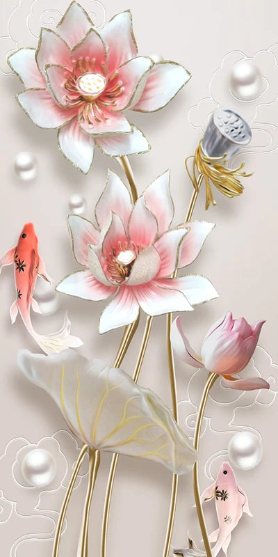 Stained Glass Door Stickers, Opaque Self-Adhesive, Lotus Poster for Kitchen, Bedroom, Bathroom, Customized Size