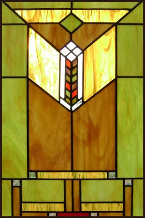 Frosted Stained Glass Window Film, Custom Size Privacy Static Cling, Prairie Style for Kitchen, Bathroom, Office, Skylight