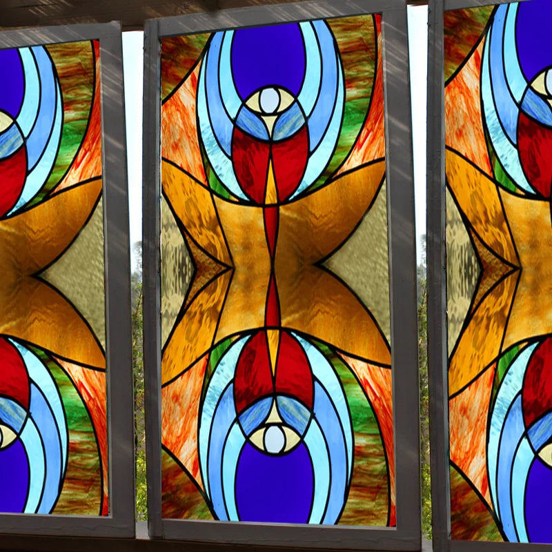 Window Film Frosted Stained Glass Films Rainbow Effect Privacy Decorative Static Cling Sticker For Home Kitchen Bathroom Office