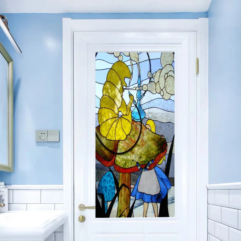 Frosted Stained Glass Window Film, Custom Size, Static Cling, People Girls Angel Sticker, Room, Kitchen, Office, Home Decor