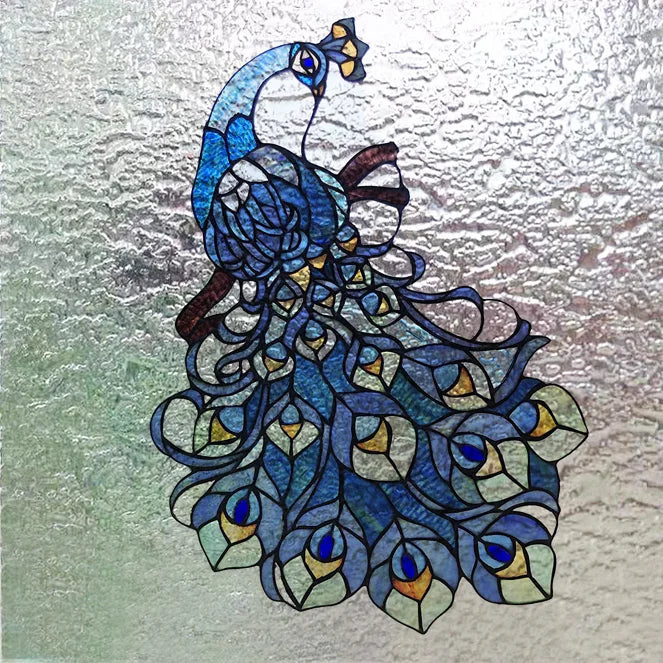 Customized Tiffany Style 3D Stained Glass Window Film,Static Cling Door Sticker,Privacy Frosted Window Decal for Glass Home